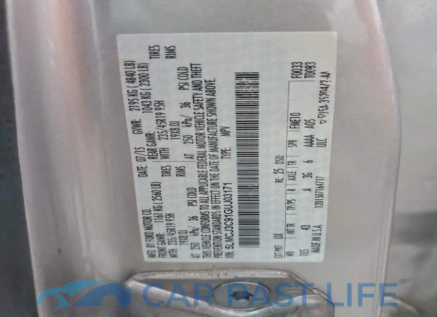 5LMCJ3C91GUJ03171# 13