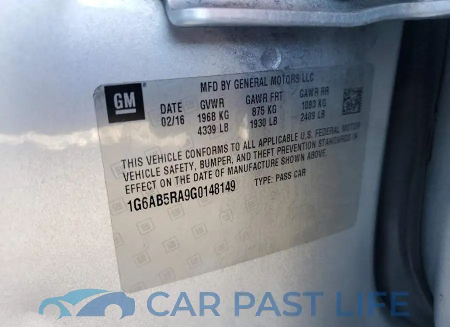 1G6AB5RA9G0148149# 12
