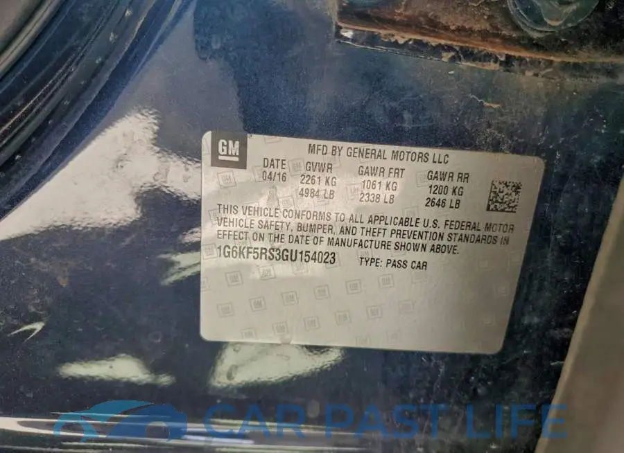 1G6KF5RS3GU154023# 12
