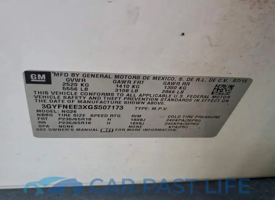 3GYFNEE3XGS507173# 13