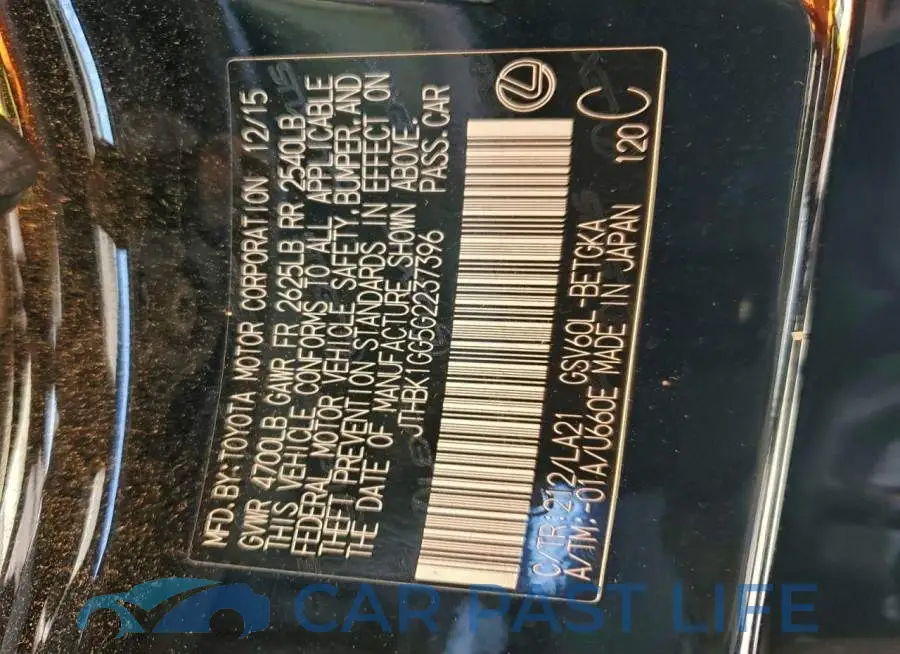 JTHBK1GG5G2237396# 12