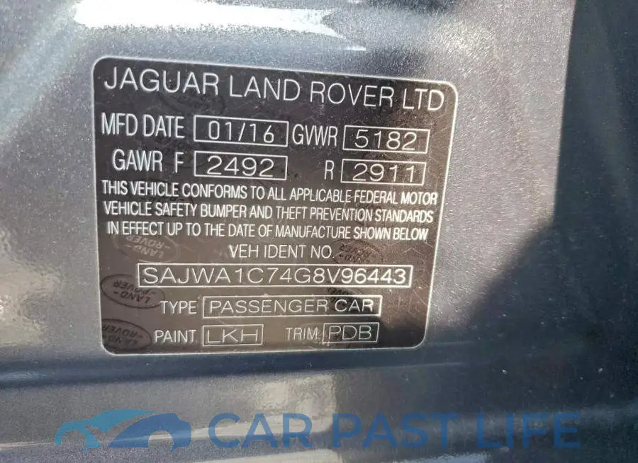 SAJWA1C74G8V96443# 12