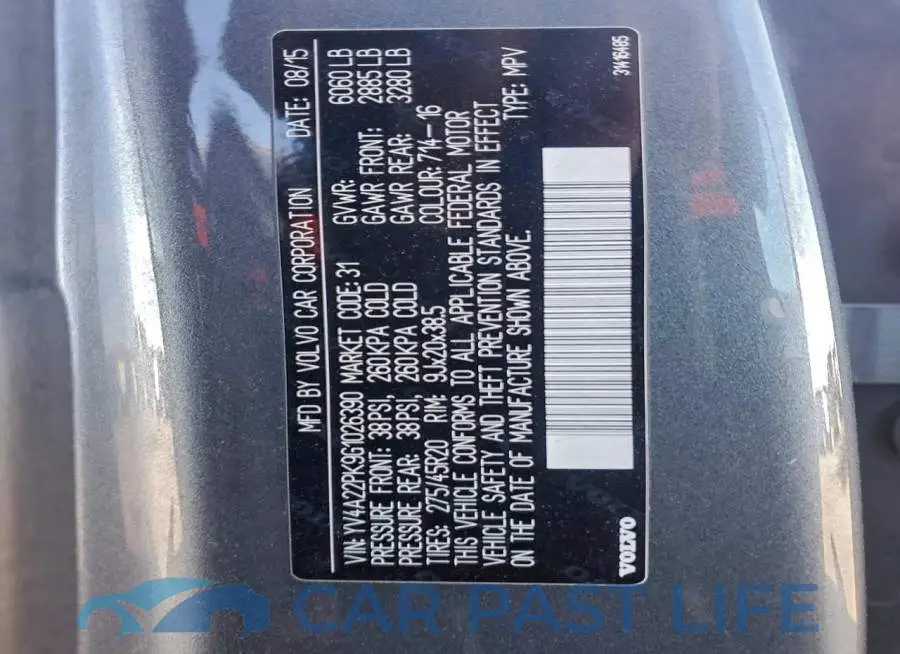 YV4A22PK9G1026390# 13