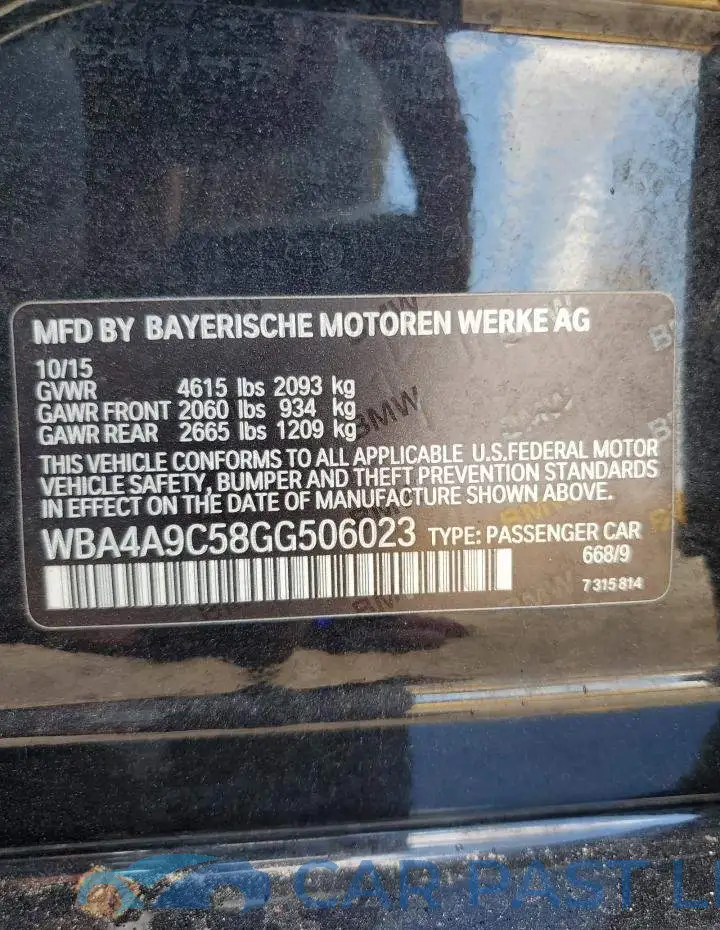 WBA4A9C58GG506023# 12