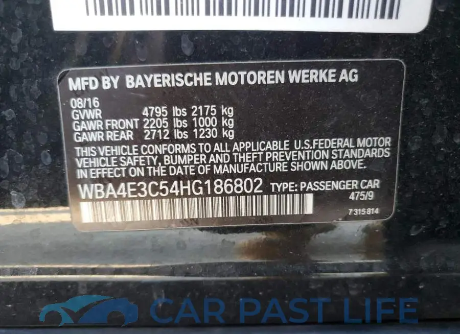 WBA4E3C54HG186802# 12