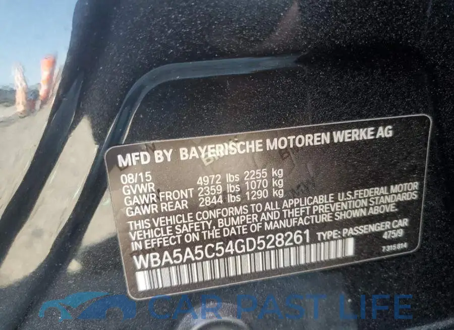 WBA5A5C54GD528261# 12