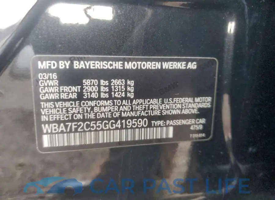 WBA7F2C55GG419590# 13
