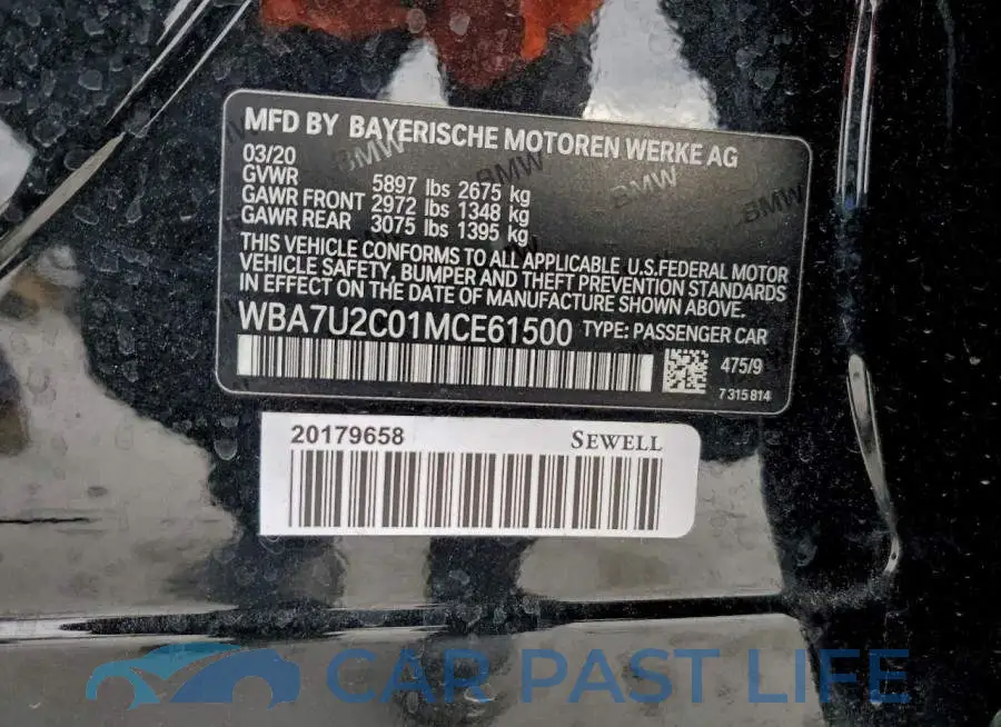 WBA7U2C01MCE61500# 12