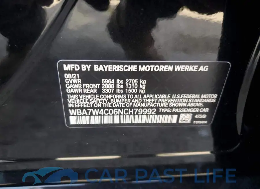 WBA7W4C06NCH79992# 12