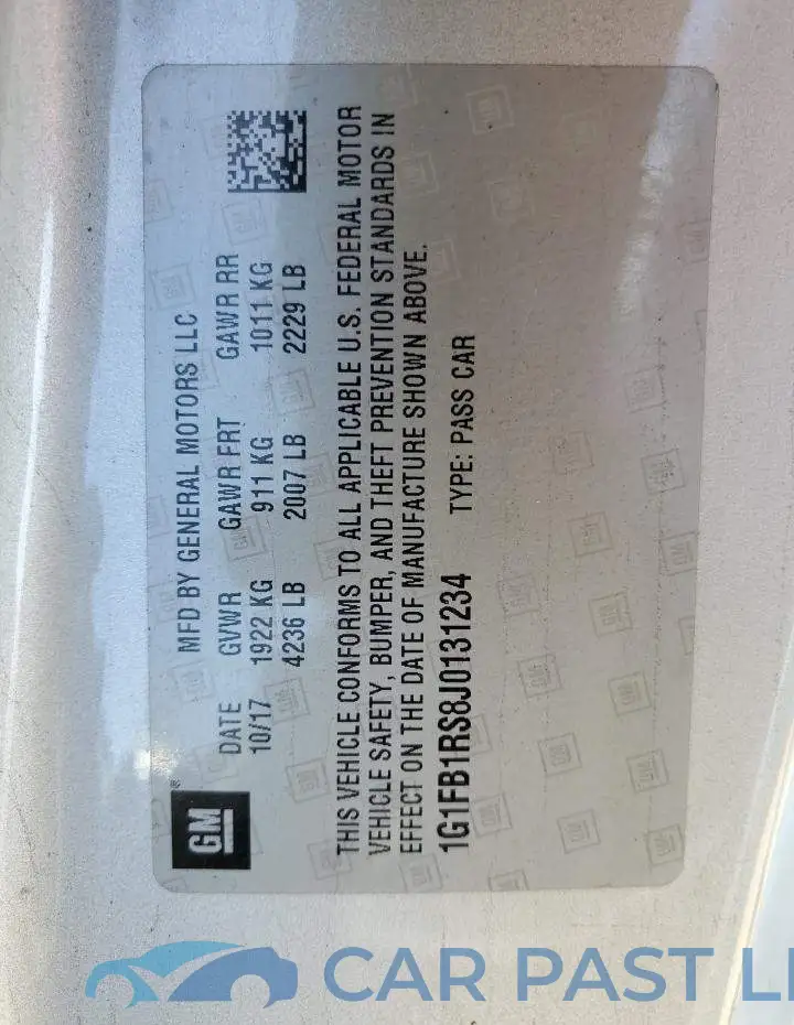 1G1FB1RS8J0131234# 12