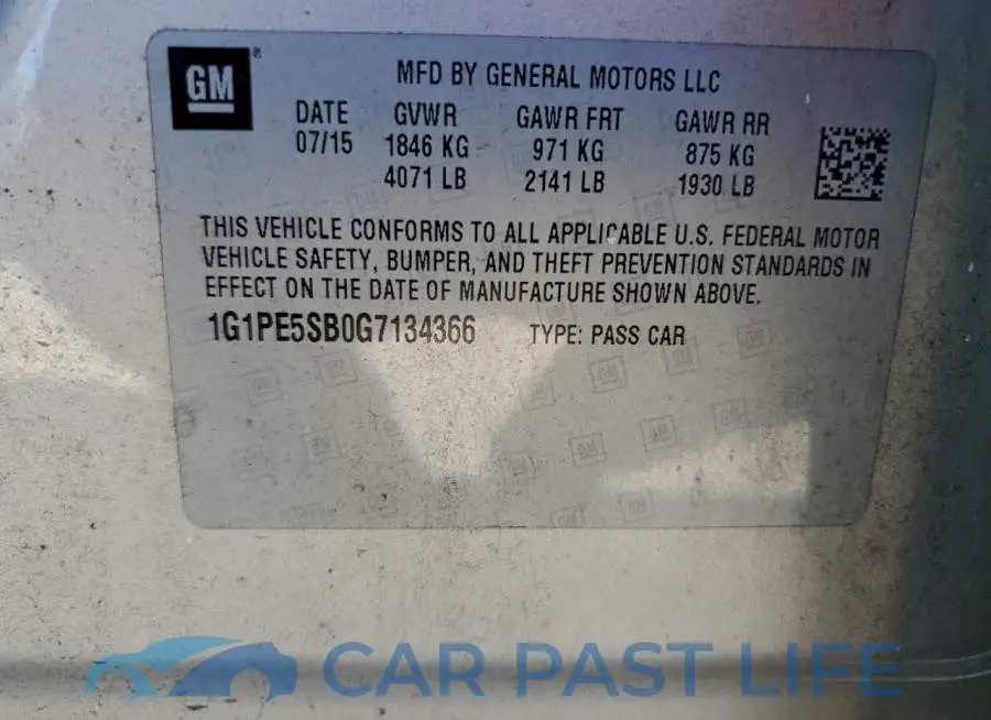 1G1PE5SB0G7134366# 12