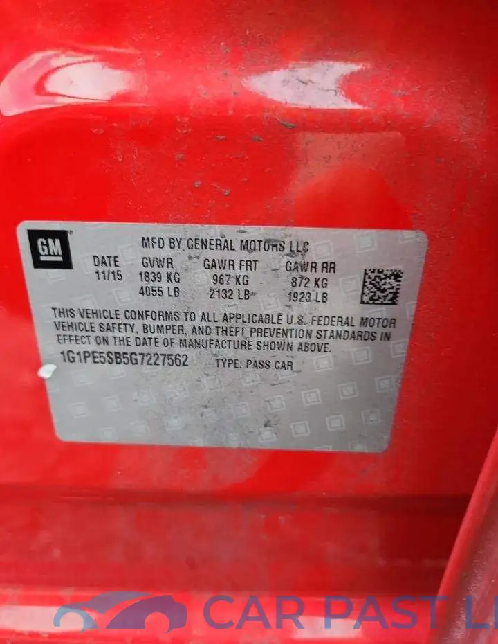 1G1PE5SB5G7227562# 13
