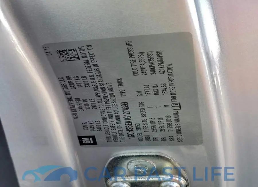 1GCHSBEA1G1274399# 12
