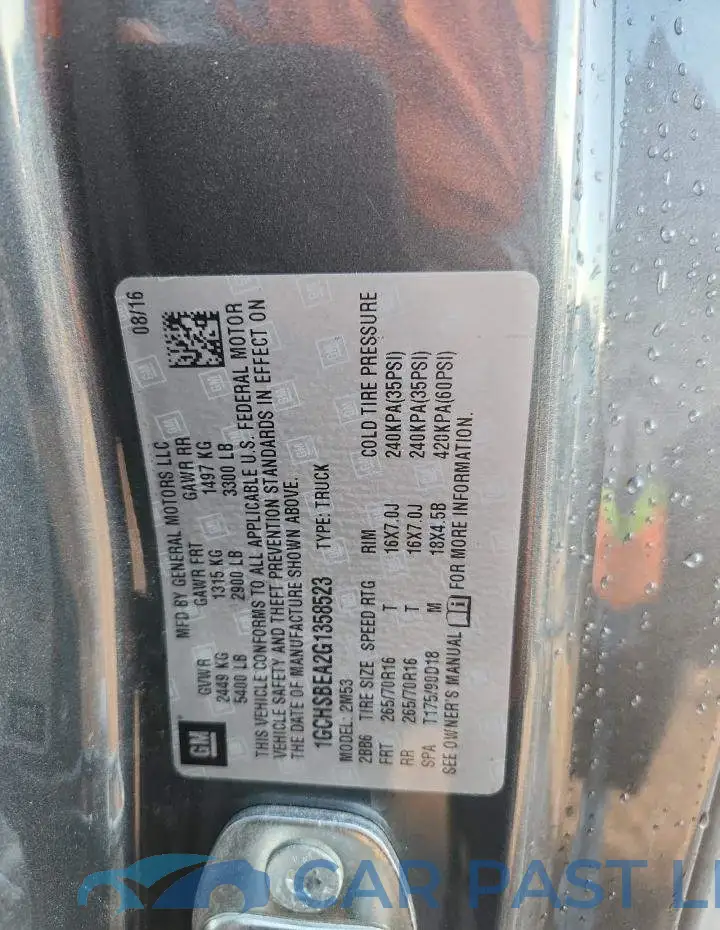 1GCHSBEA2G1358523# 12