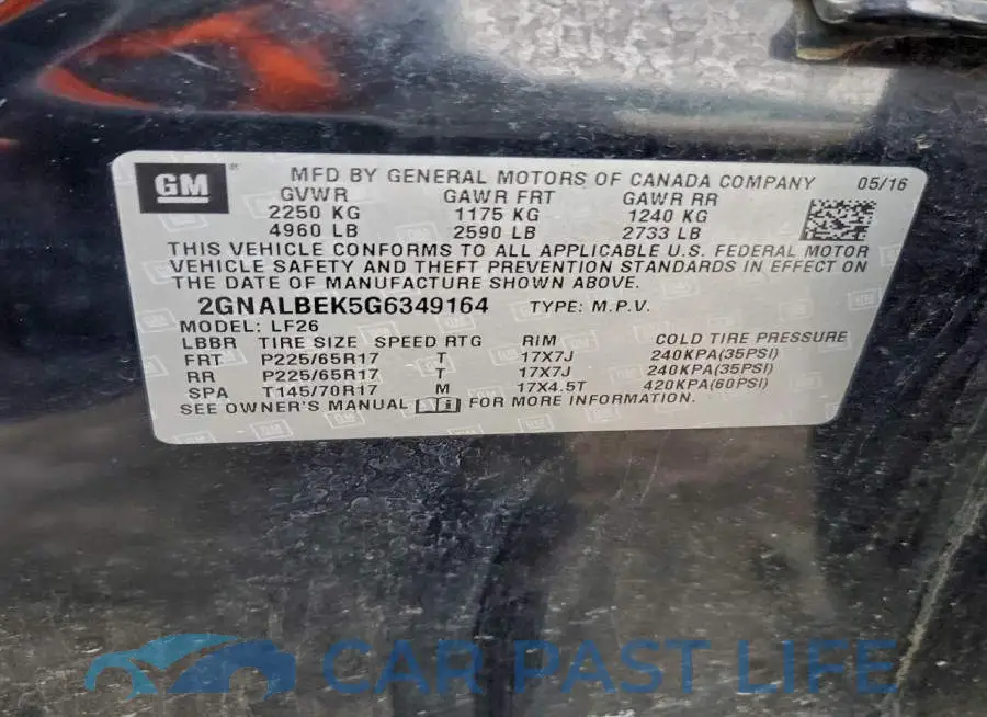 2GNALBEK5G6349164# 13