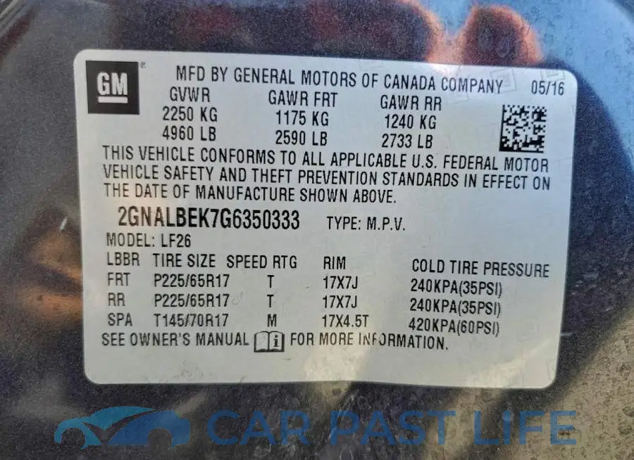 2GNALBEK7G6350333# 13