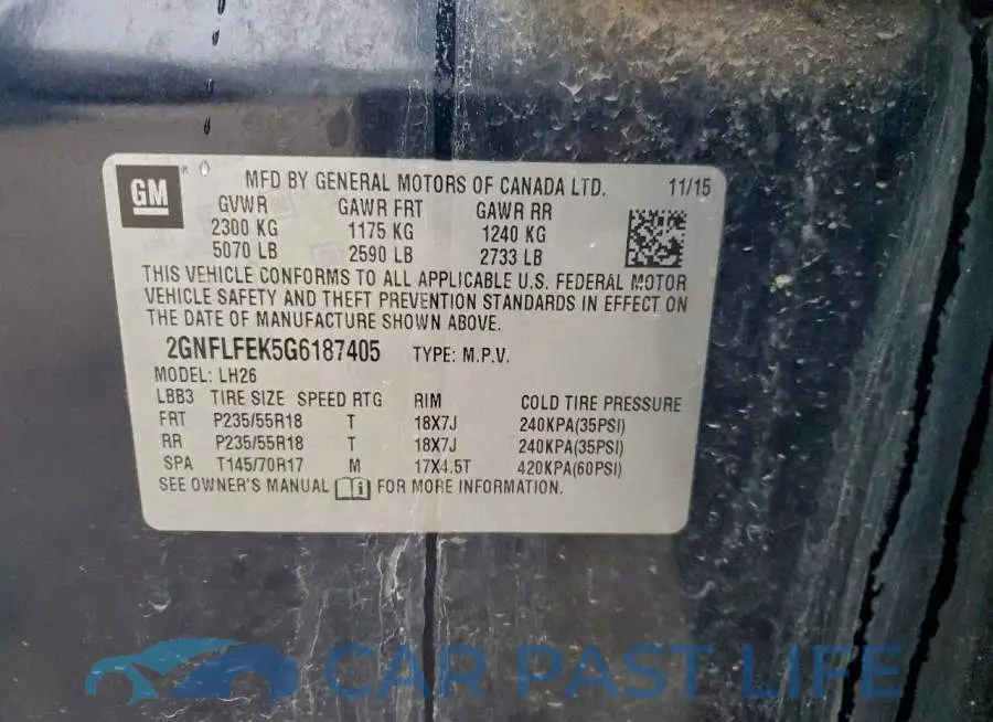 2GNFLFEK5G6187405# 14