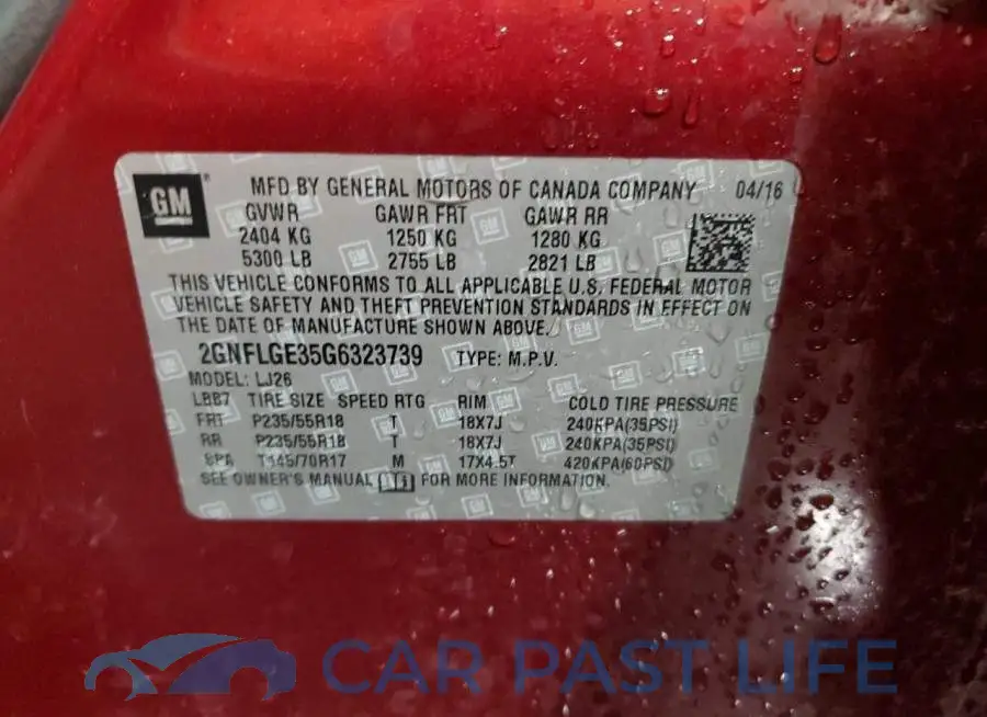 2GNFLGE35G6323739# 14