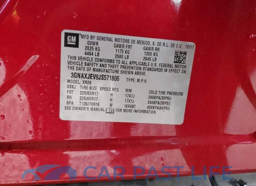 3GNAXJEV9JS571806# 13
