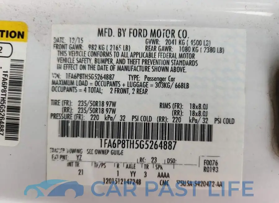 1FA6P8TH5G5264887# 12
