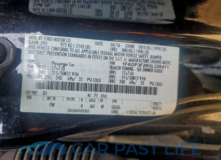1FADP3F28GL326411# 12