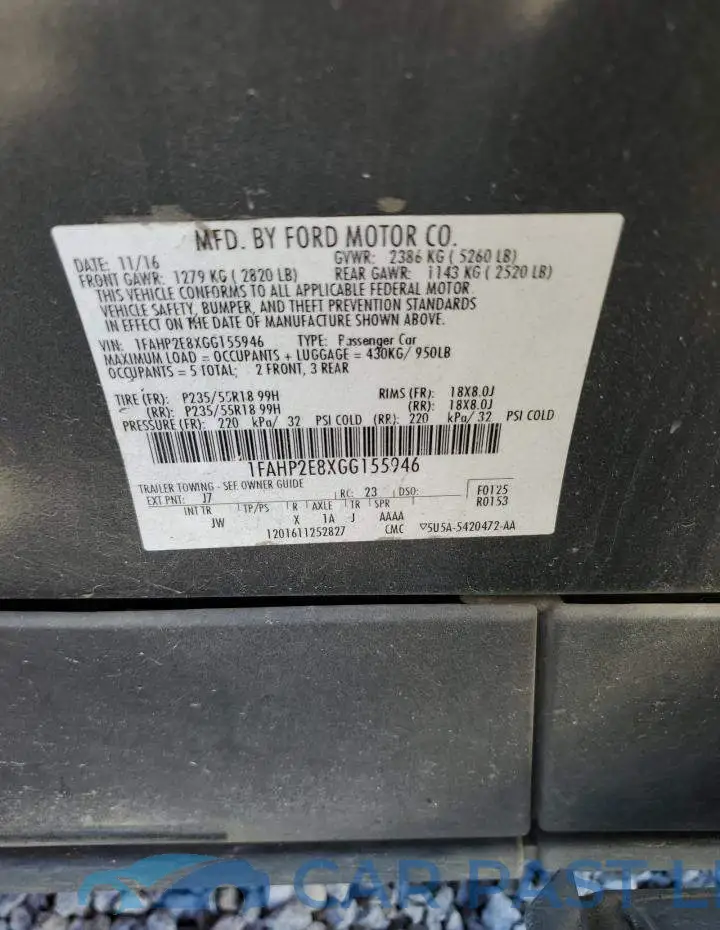 1FAHP2E8XGG155946# 12