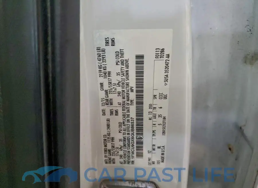 1FMCU9GX6GUB86537# 13