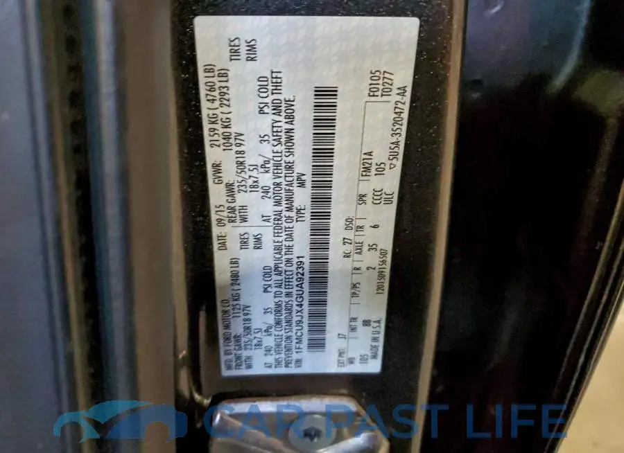 1FMCU9JX4GUA92391# 13