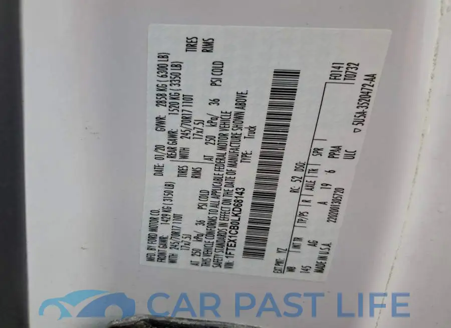 1FTEX1CB0LKD68143# 12
