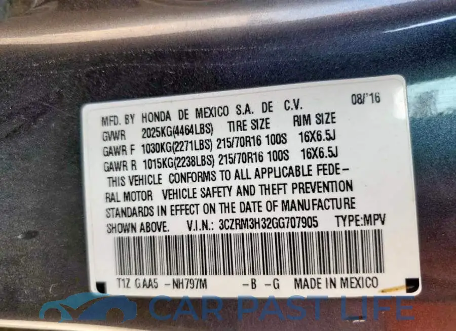 3CZRM3H32GG707905# 13