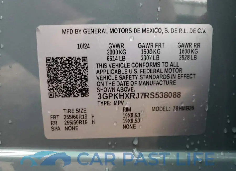 3GPKHXRJ7RS538088# 13