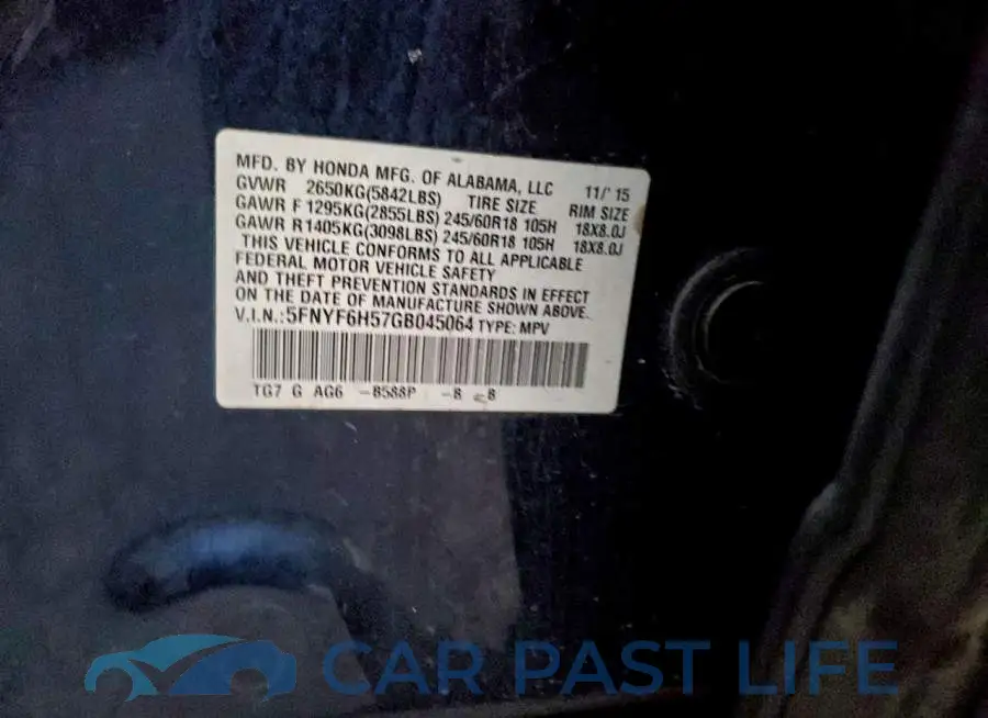5FNYF6H57GB045064# 12