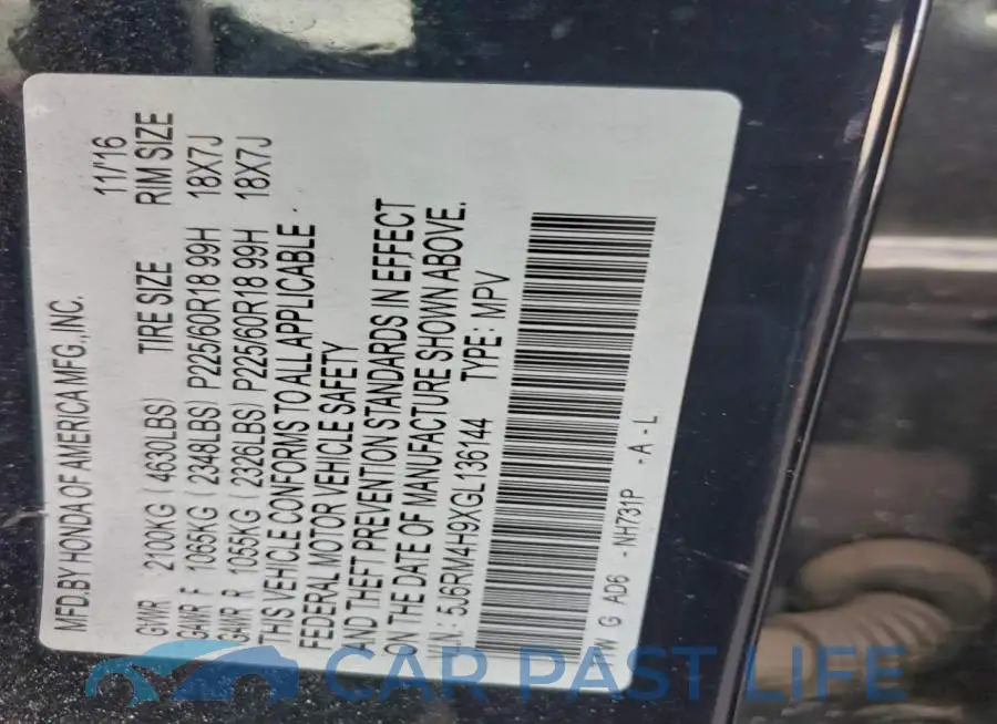 5J6RM4H9XGL136144# 12