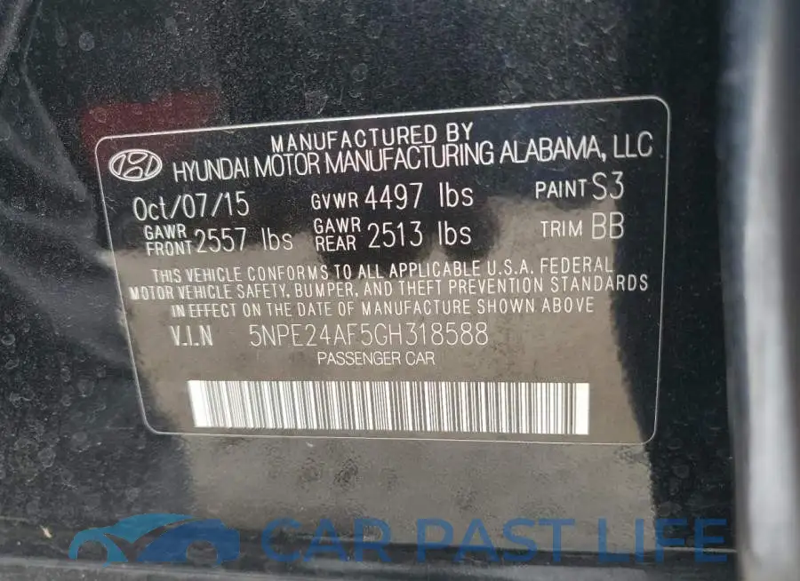 5NPE24AF5GH318588# 12