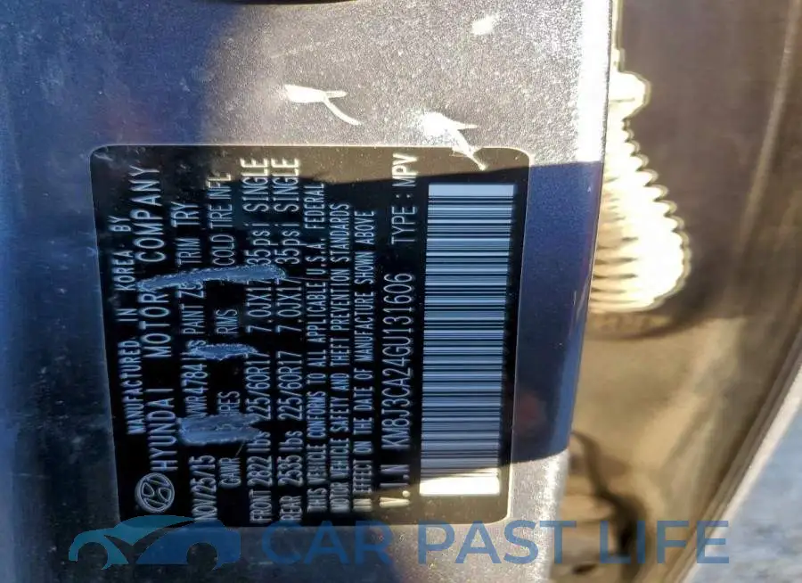 KM8J3CA24GU131606# 13