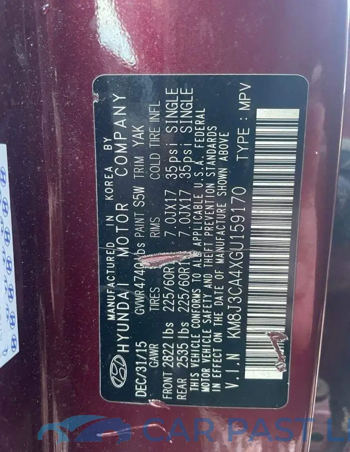 KM8J3CA4XGU159170# 10