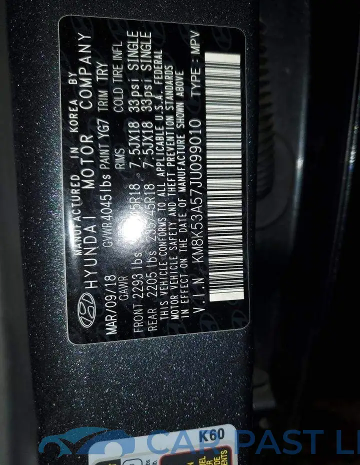 KM8K53A57JU099010# 12