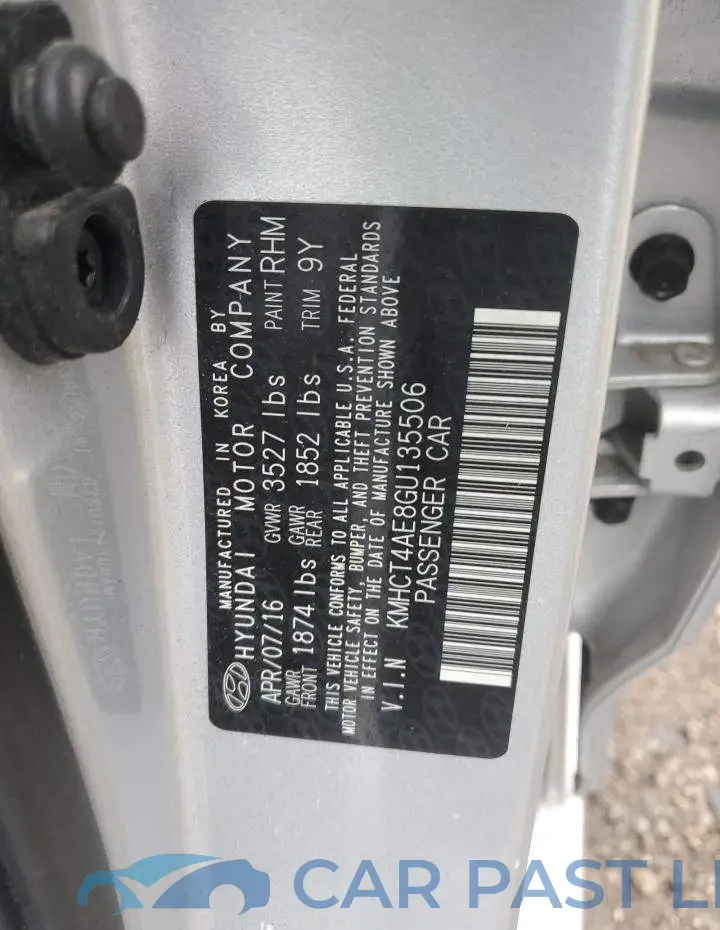 KMHCT4AE8GU135506# 12