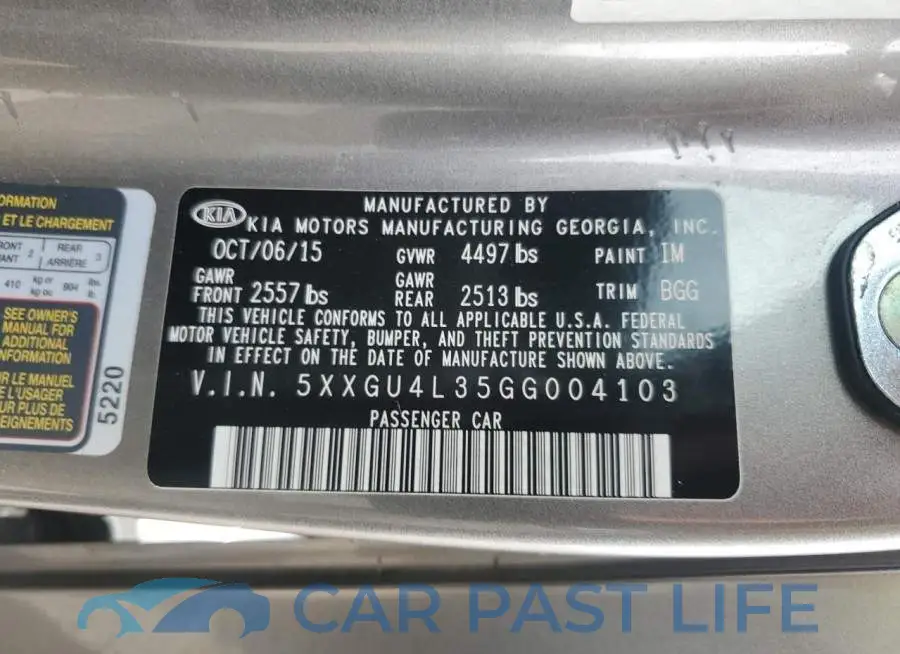 5XXGU4L35GG004103# 12