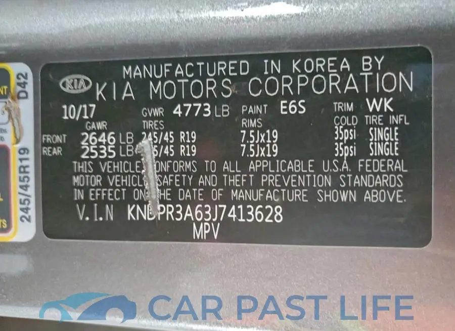 KNDPR3A63J7413628# 12