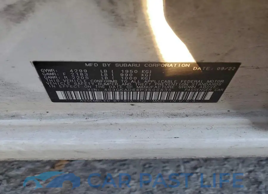 4S3GKAD66P3600835# 12