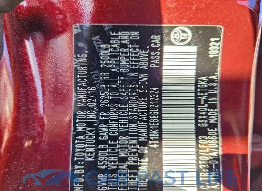 4T1BK1EB8GU212324# 12