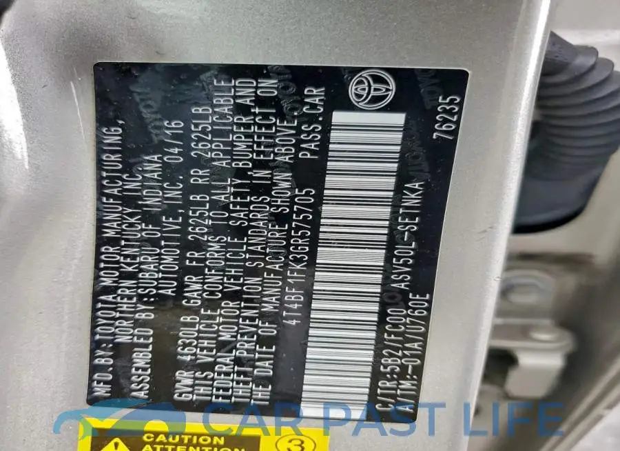 4T4BF1FK3GR575705# 12
