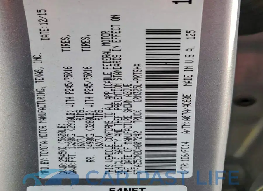 5TFAZ5CN2GX007242# 12