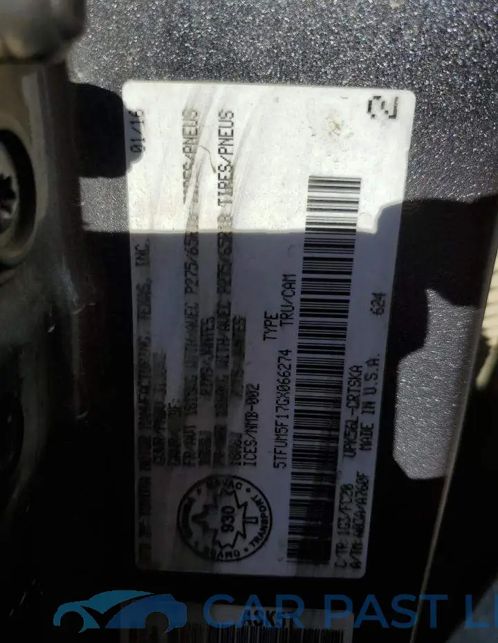 5TFUM5F17GX066274# 12