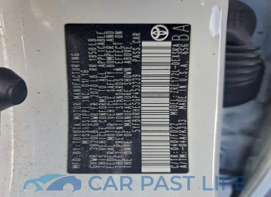 5YFBURHE5GP453239# 12