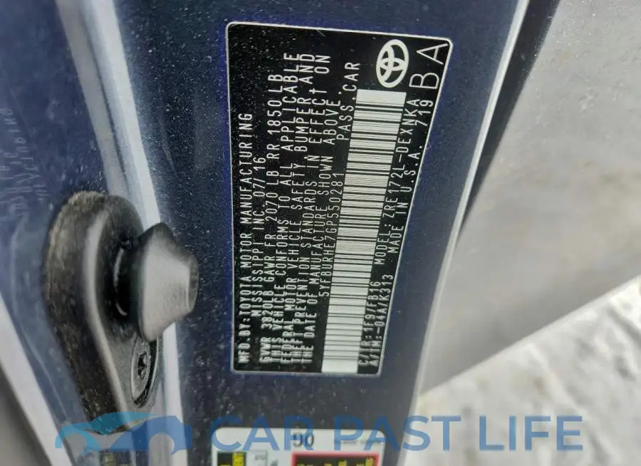 5YFBURHE7GP550281# 12