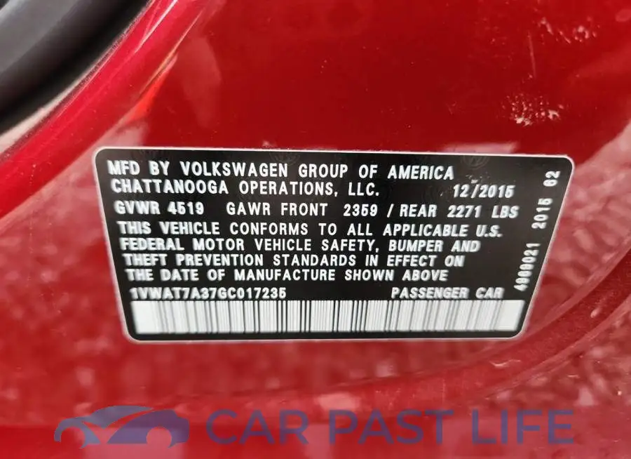 1VWAT7A37GC017235# 12
