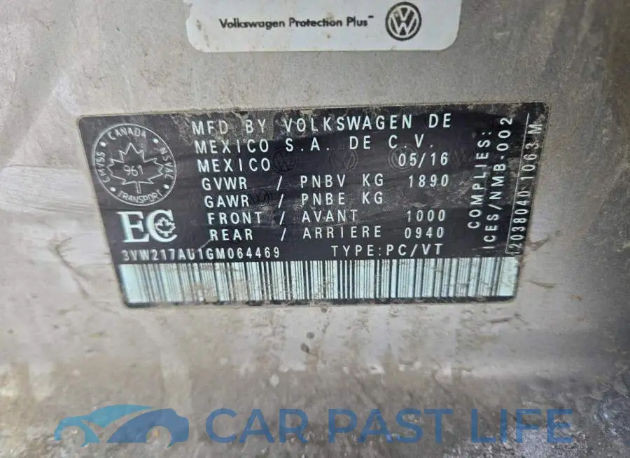 3VW217AU1GM064469# 12