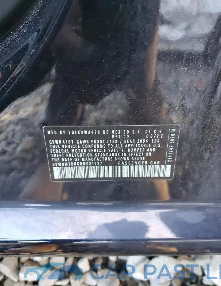 3VWGM7BUXNM031527# 12